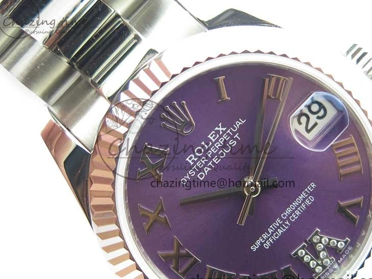 MiroTime 0429 Datejust 31mm 278271 SS BP Maker Best Edition Purple Roman Dial on Oyster Bracelet Modern 2752